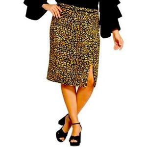 Who What Wear Leopard Pencil Skirt